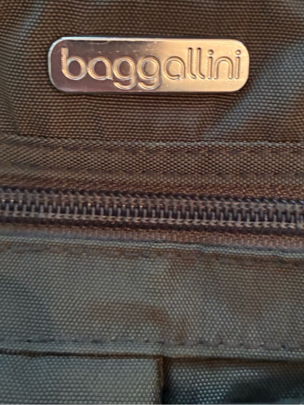 Baggallini Grey Crossbody with Silver Hardware and Purple interior - Picture 3 of 8